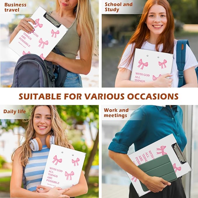 Lacama Preppy Cute Bow Bible Clipboard - Image 5
