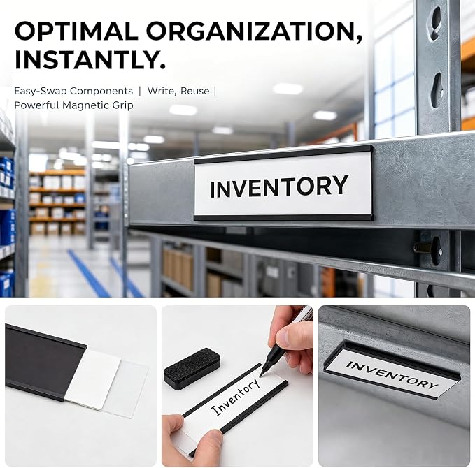 LLPT Magnetic Label Holder, ROHS Certified NBR | White Paper Cards Protective - Image 6