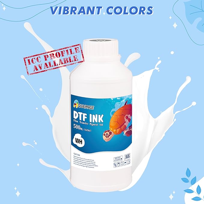 500 ml Premium DTF White Ink, DTF Transfer White Ink for PET Film, Refill Ink for Printheads L1800,ET-8550, XP-15000, XP600, I3200, Heat Transfer Printing Direct to Film(500ml 16.9oz)-DeskLoop Office