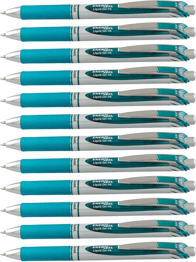 Pentel EnerGel RTX Retractable Liquid Gel Pen Metal Tip, 12 Pack, Medium Line by PentelofAmerica