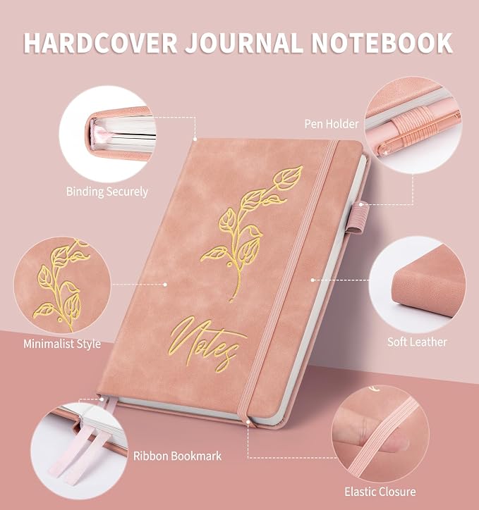 Lined Journal Notebook for Women Men, A5 Hardcover Leather Journals for Writing - Image 2