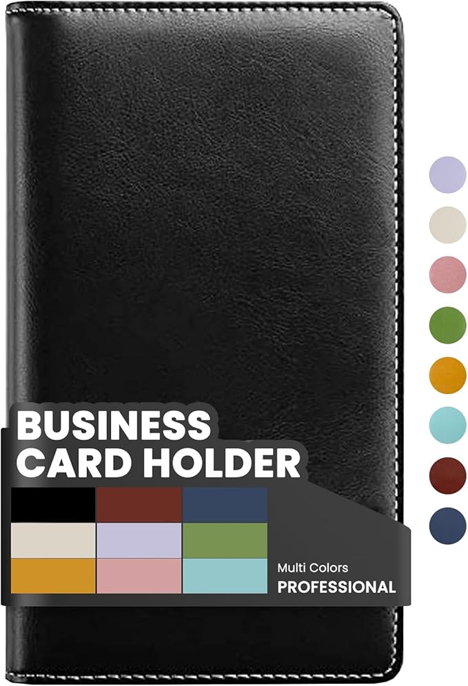 Sooez Leather Professional Business Card Book Holder Organizer, 240 Capacity by Sooez