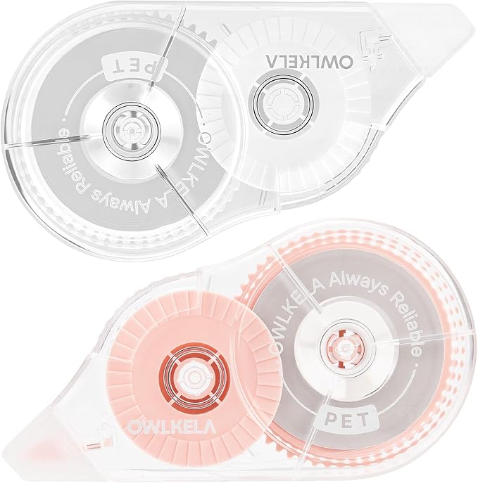 OWLKELA 2 Pack Plus Correction Tape, Tear-Resistant White Correction Tape by OWLKELA