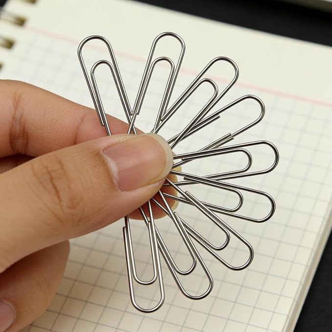 Paper Clips 100 Pcs 1.3 Inch Medium Silver Paperclips - Image 3