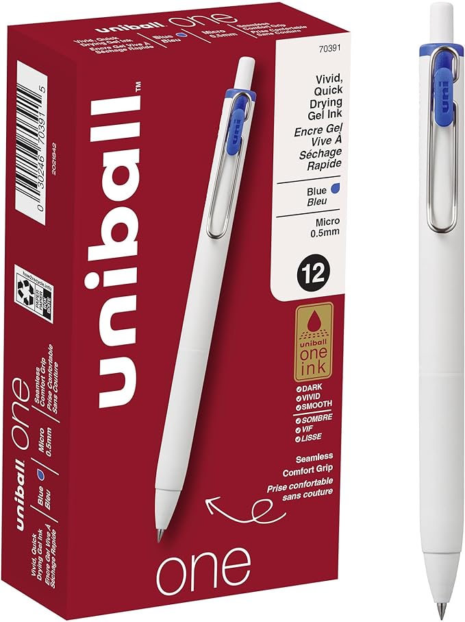 uniball one Retractable Gel Pens, Micro Point by uni-ball