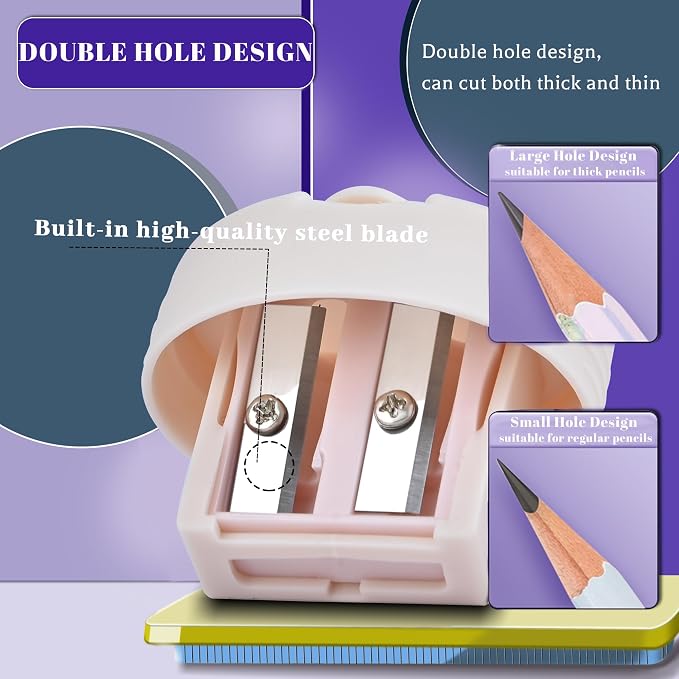 4PCS Dual-Hole Manual Pencil Sharpeners - Image 3