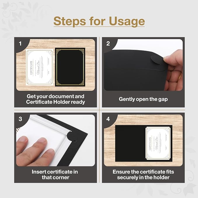 BELLE KR® Black Certificate Holders 8.5 x 11, Documents and Diplomas - Image 4