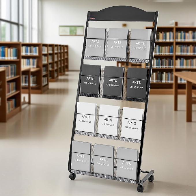 VEVOR Brochure Display Rack, 4-Tier Magazine Literature Display Stand - Image 8