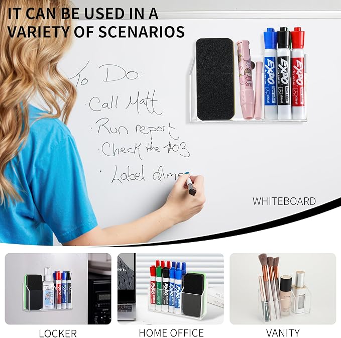 Lingshare Acrylic Magnetic Dry Erase Marker Holder - Image 6