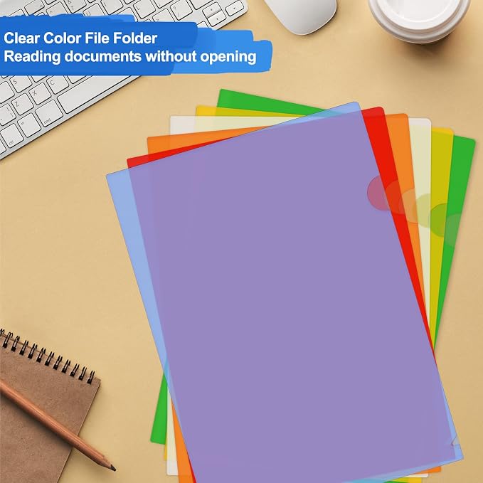 ViVin 36 Pack Plastic Clear Document Folders, L-Type Plastic 8.5x11 File Sleeves - Image 5
