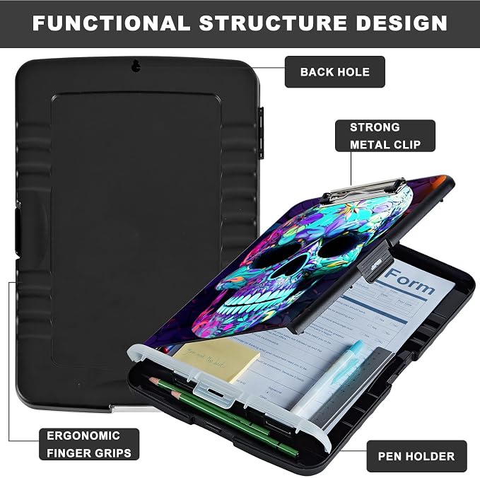 Clipboard with Storage, Heavy Duty Plastic Storage Clipboard with Low Profile - Image 6