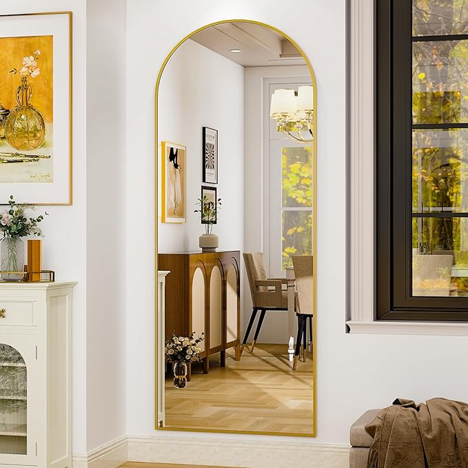 HARRITPURE 28" x 71" Full Length Mirror - Aluminum Alloy Frame Full Body Mirror - Gold Extra Large Floor Mirrors for Bedroom, Living Room, Bathroom-DeskLoop Office