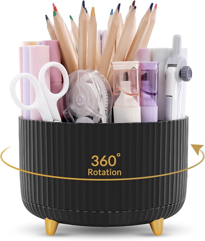 KONVINIT Pencil Pen Holder for Desk, 5 Slots 360 by KONVINIT