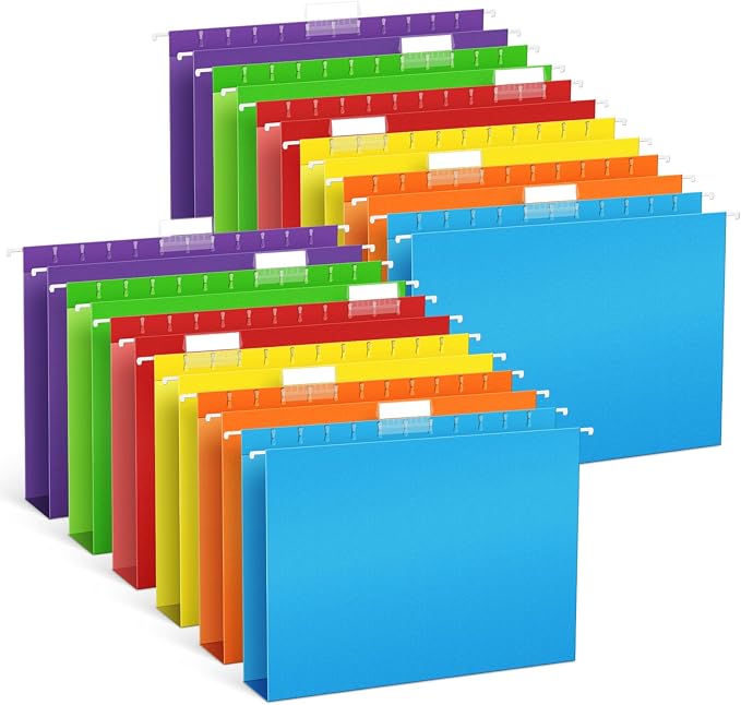 V-Opitos 12 Pack 1 Inch Expansion Hanging File Folders, Letter Size Hanging by Wearecommittedtotheresearchandproductionofhigh-qualitykidstoysschoolofficesuppliesandholidayproducts