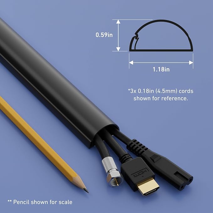 D-Line 157in Cord Cover Kit, Self-Adhesive Wire Hiders, Cable Raceway to Hide - Image 4