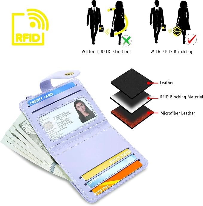 Airkit Small Wallet Women RFID, PU Leather Card Holder - Image 5