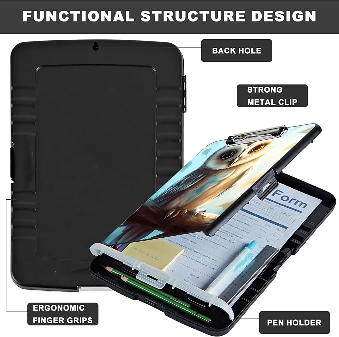 Clipboard with Storage, Storage Clipboard with Pen Holder, Heavy Duty Plastic - Image 6