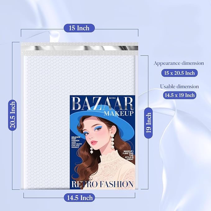 Fuxury Bubble Mailers 14.5x20" 120 Pack White Extra Large Padded Envelopes - Image 2