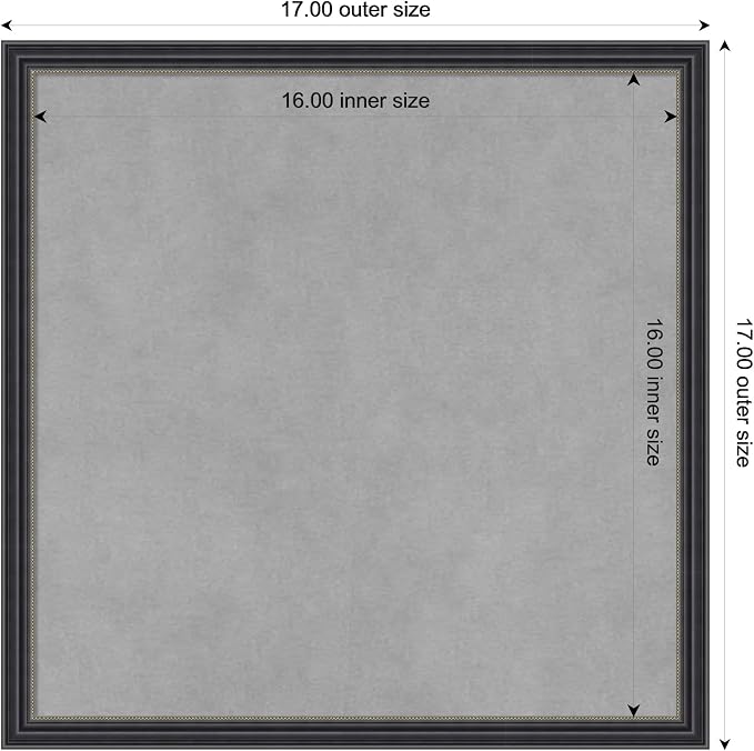 Amanti Art Black Framed Magnetic Board 17x17 Small Vision Board - Image 4