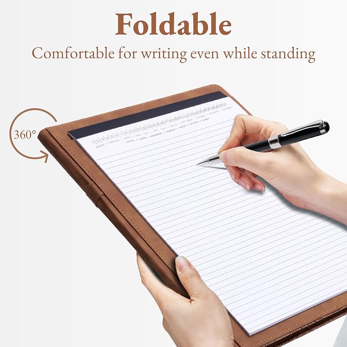 Mymazn Padfolio Portfolio Binder, Faux Leather Interview Resume Folder - Image 4