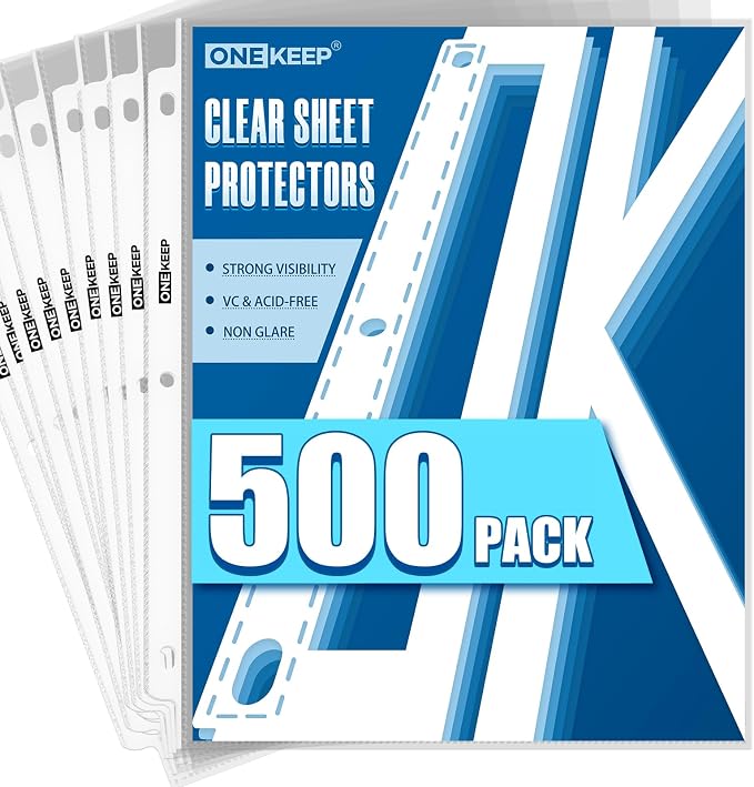 500 Pack Sheet Protectors, Top Loading Reinforced 3-Hole Page | Protectors - Image 7