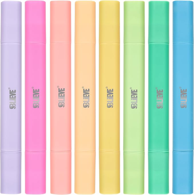 BLIEVE Bible Highlighters No Bleed Through, Pastel Colors, Dual Tip, 8 Pack | by BLIEVEART