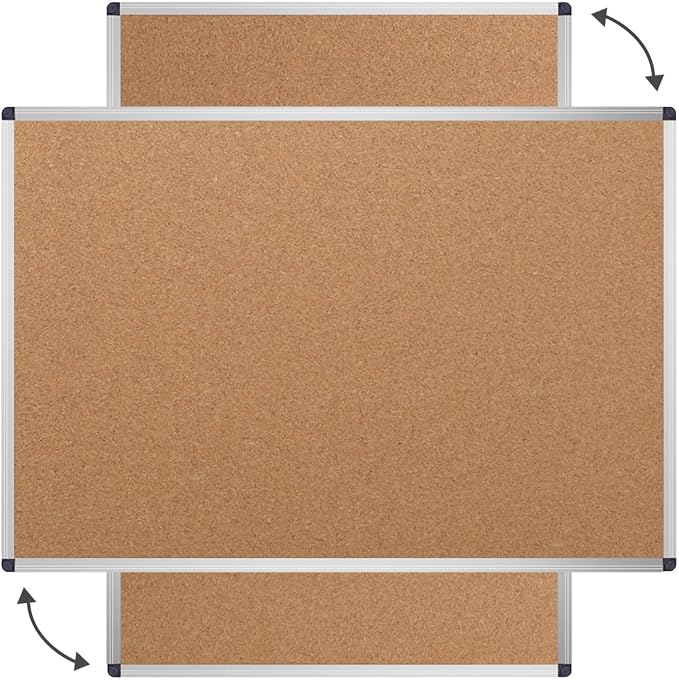 VIZ-PRO Cork Notice Board, 48 X 32 Inches, Cork Bulletin Board - Image 3