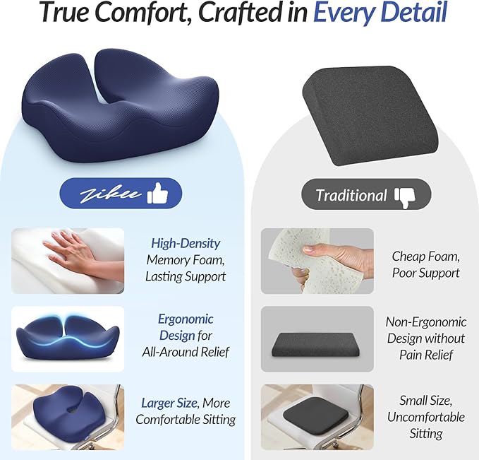 ZIKEE Pioneering Seat Cushion for Pressure Relief, Ergonomic Office Chair - Image 5