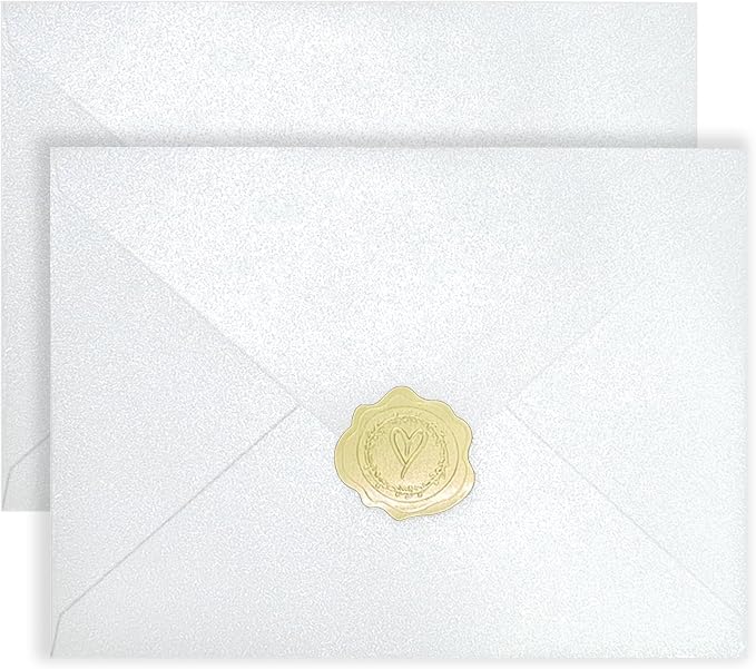YINUOYOUJIA 50 PCS Pearl white Envelopes A7, 5 x 7 white Shimmer Envelopes by YINUOYOUJIA