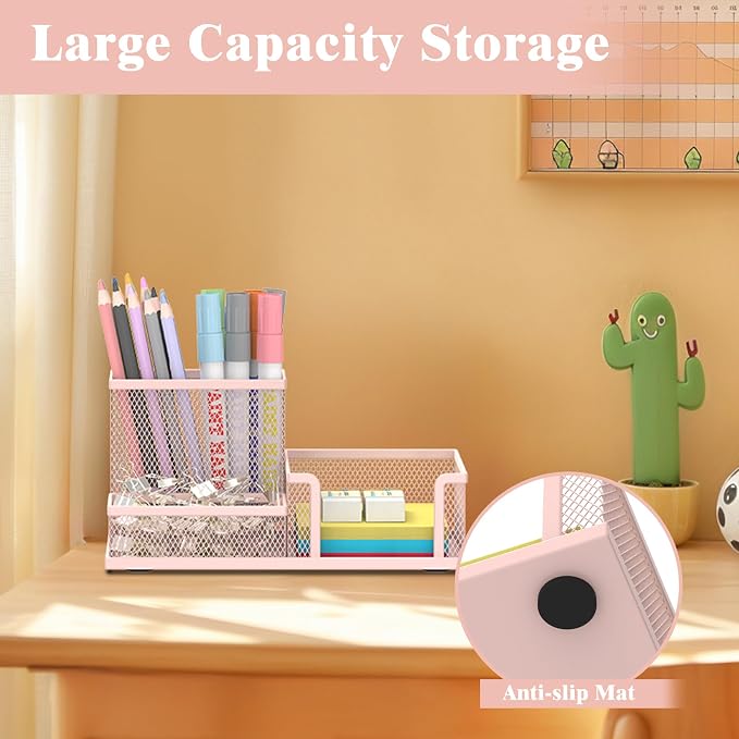 SUPEASY Mesh Pen Holder Desk Organizer, Office Supplies Pencil Storage - Image 2