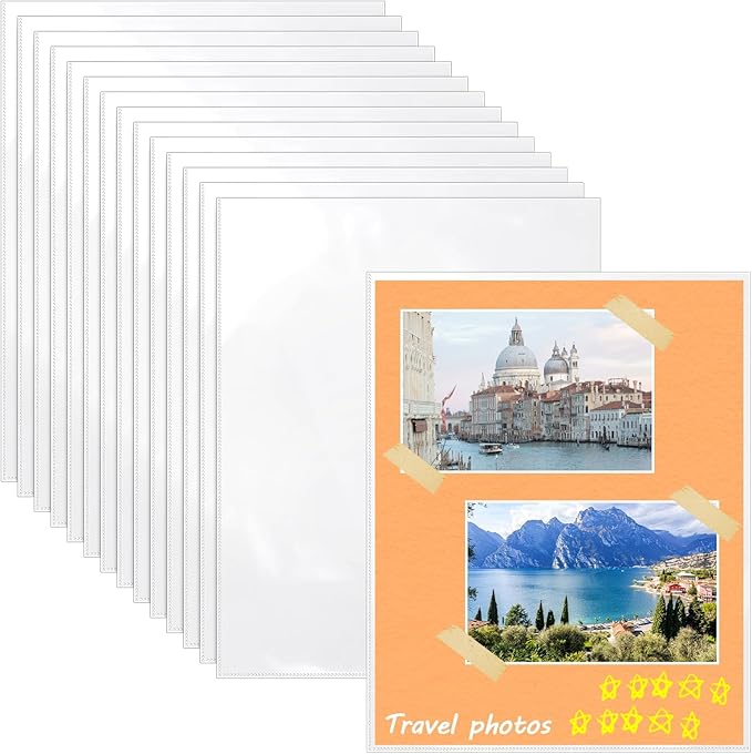 VOKOY 50 Pack No Holes Plastic Sleeves by VOKOY