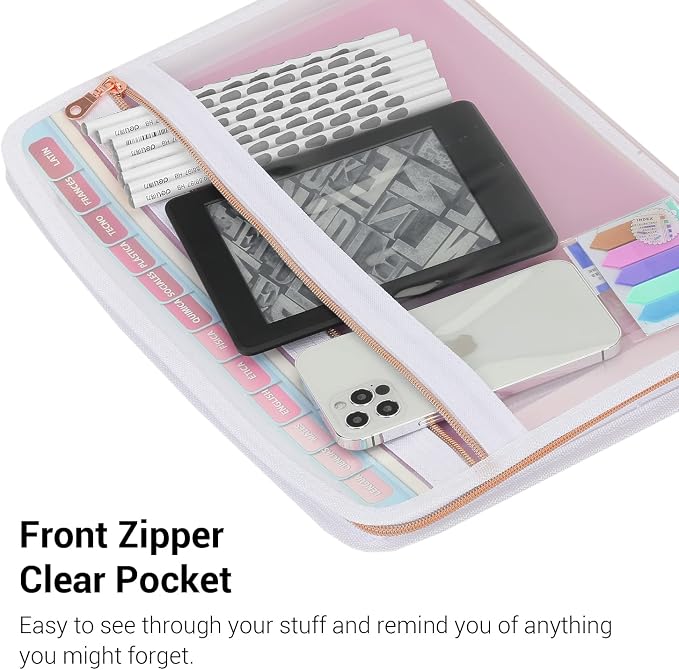 Mukawa 13 Pocket Zippered Expanding File Folder, Accordion File Organizer - Image 3