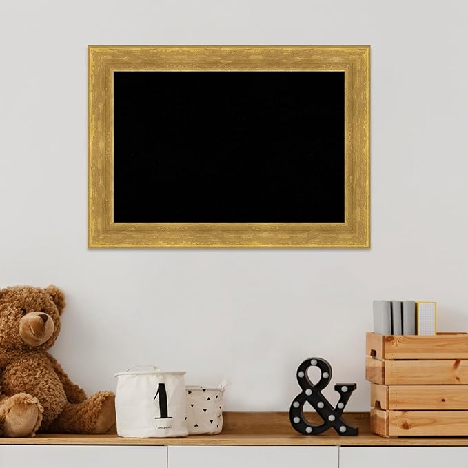 Amanti Art Black Cork Board for Wall, 15x21 Vision Board with Gold Wood Frame, Small Corkboard Office Decor for Home Organization, Modern Corkboard Pinboard to Display Items for Home Organization in-DeskLoop Office