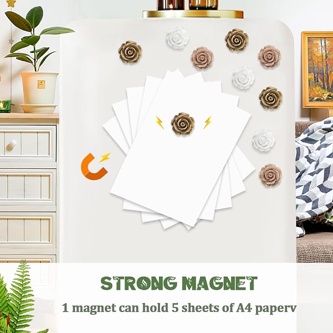 15 pcs - Cute Flower Magnets - Rose Magnets - Image 2