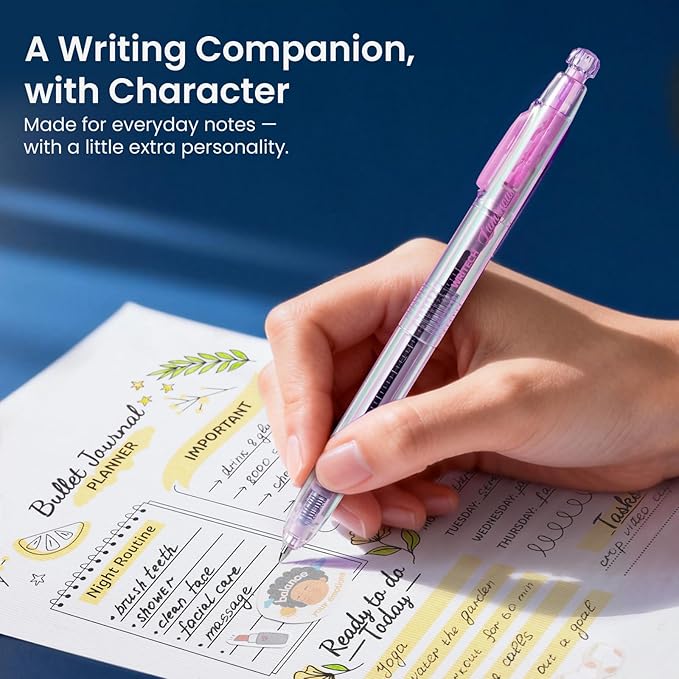 WRITECH Gel Pens Medium Point: Luminous pen set 0.7mm, Includes 2 Pens and 2 - Image 5