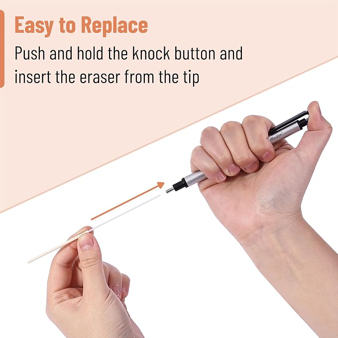 Mr. Pen- Pen Style Eraser Set, 2 Pack, Square & Round Tip | Precision Pencil - Image 5