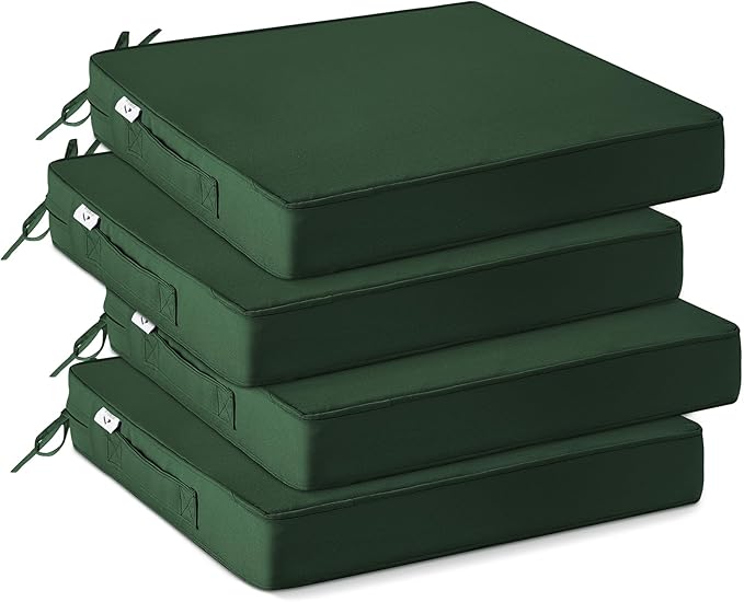 IPYNBAP Outdoor Chair Cushions Set of 4 -Waterproof Outdoor Seat Cushions by IPYNBAP