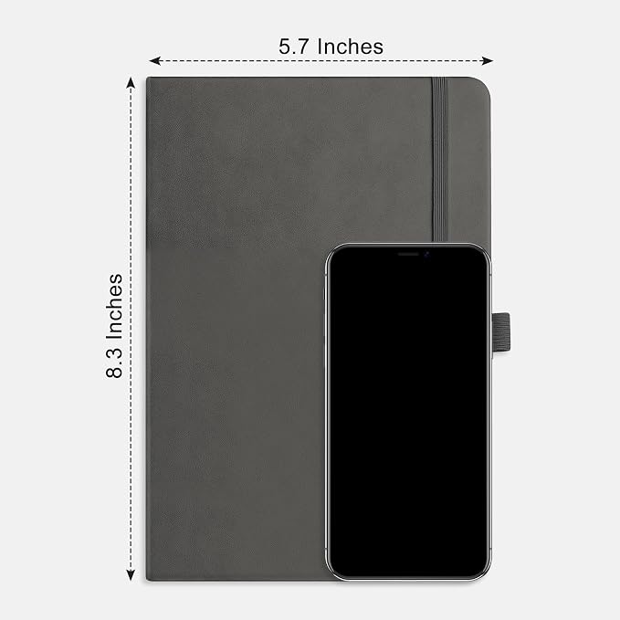 RETTACY Dotted Journal Notebook, 192 Pages, A5 Medium Size, Leather Hardcover - Image 8