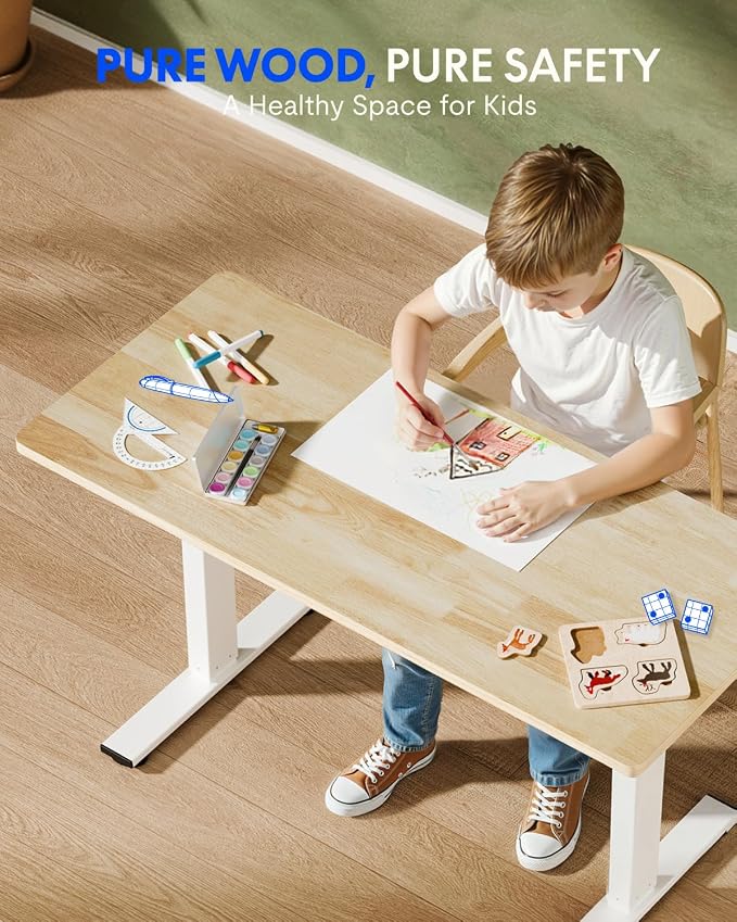 FLEXISPOT EN1 Solid Wooden Single-Piece Standing Desk, 48 x 24 Inches Sit Stand - Image 6