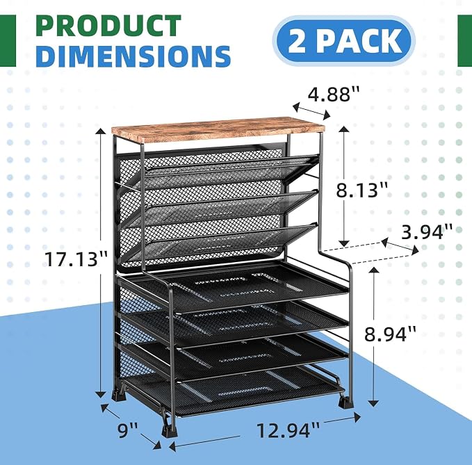 Simple Trending 8-Tier Desk File Organizer - Image 7