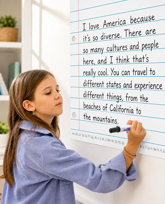 Dry Erase Giant Sized Magnetic Notebook Paper, Handwriting Lined Paper - Image 8