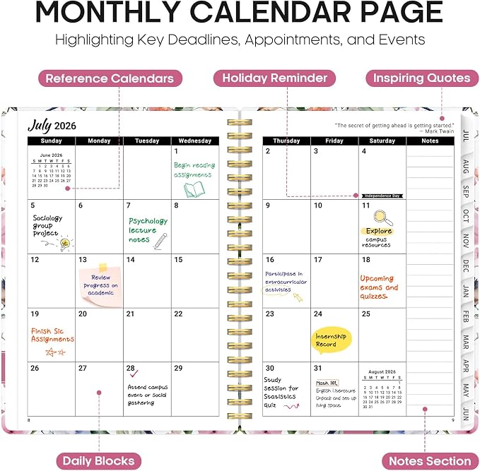 Planner 2026-2027, Academic Year Monthly and Weekly Calendar Planner, Jul 2026 - Image 2