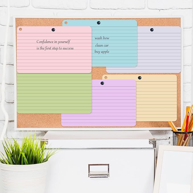 zmybcpack 6 Pack 360 Pcs Lined Index Cards 5 x 8 Inches, Lined Note Cards Study - Image 4