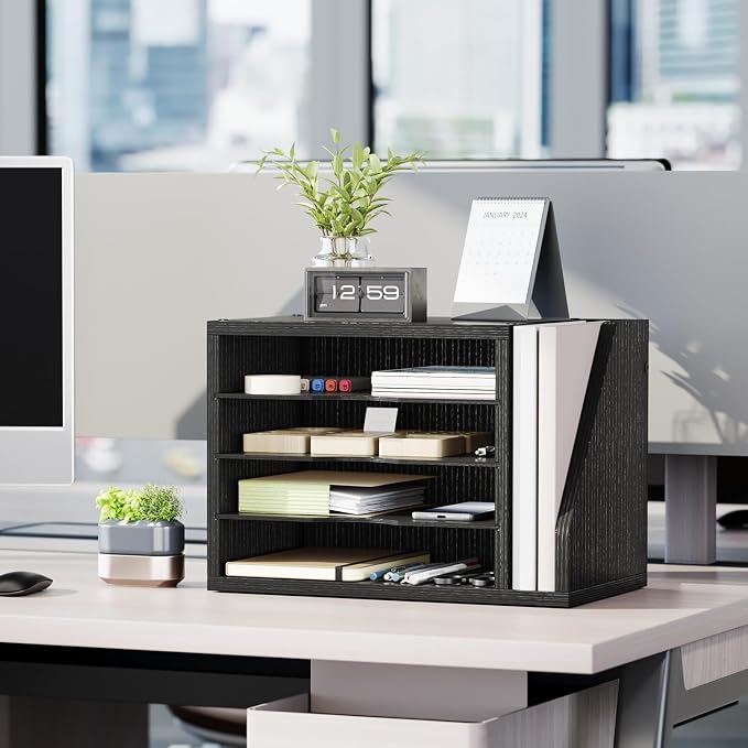 Creso hom Mail Sorter, File Organizer Desktop, Wood Desk Organizer - Image 7
