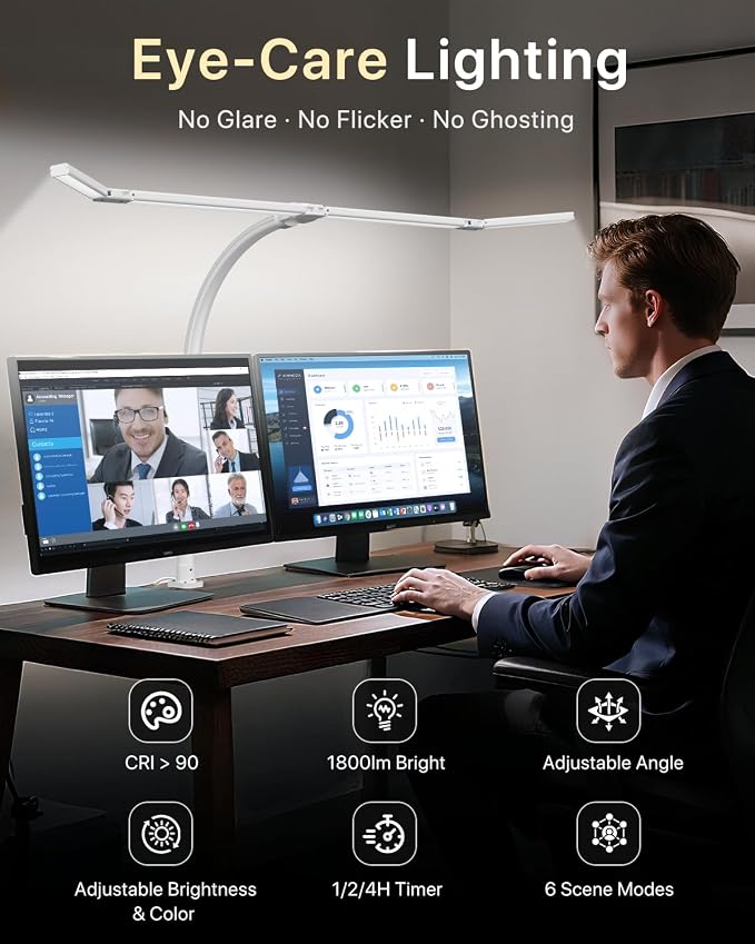 ONEMIX 42" LED Desk Lamp with Clamp, Architect Desk Light with Remote, - Image 8