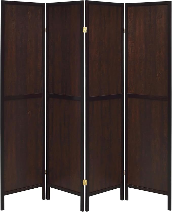 NicBex Room Divider 4 Panel Room Dividers with Sleek Legs Partition Room Dividers and Folding Privacy Screens Wall Divider for Home, Office, Room Separation,69.5"W x 0.75"D x 70.25"H, Rustic Tobacco-DeskLoop Office