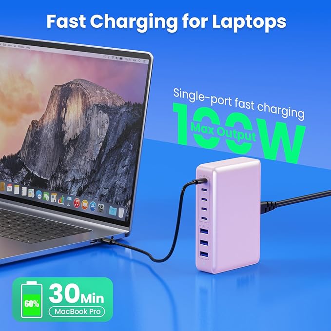 USB C Charger 300W USB C Charger Block 8-Ports GaN IV Fast Charging Station,PD 100W Laptop Charging Hub Wall Adapter Compatible with MacBook/Air,DELL,Steam Desk,iPhone 16/15/14,Galaxy S24-DeskLoop Office