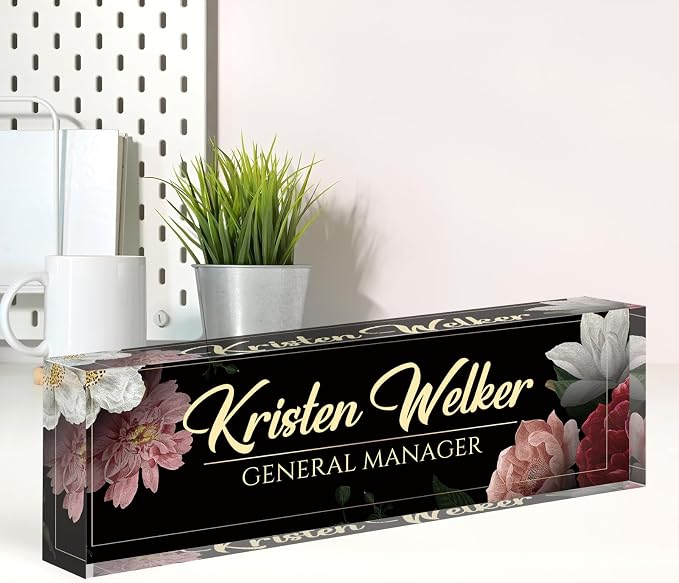 Name Plate for Desk, Desk Name Plate Personalized, Office Decor for Women Men by Spricoz