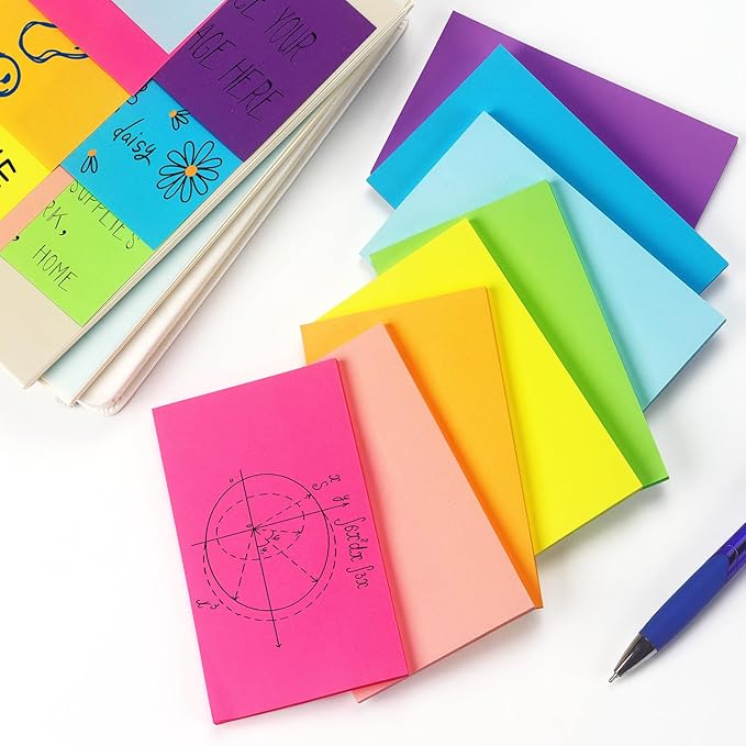 Winner Aura Sticky Notes 3x5 inch Bright Colors Self-Stick Pads 8 Packs 400 Sheets-DeskLoop Office