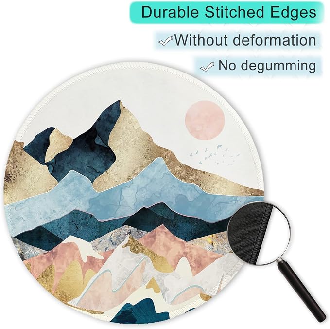 ITNRSIIET Round Mouse Pad with Stitched Edge Premium-Textured Waterproof - Image 5